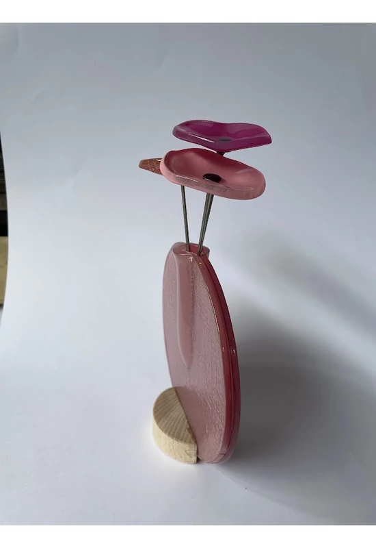 Kerek váza szet, rózsaszín színállásban 13 cm