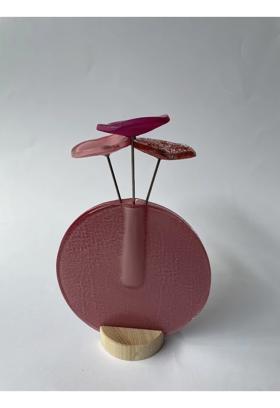 Kerek váza szet, rózsaszín színállásban 13 cm