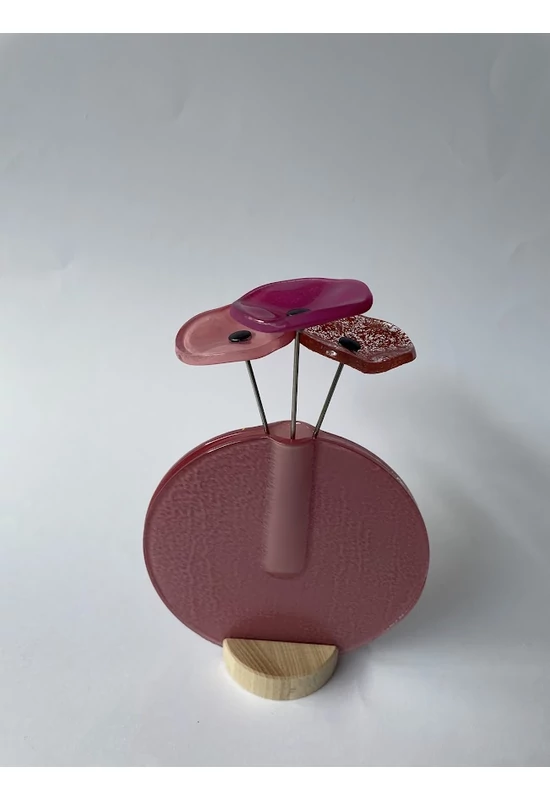 Kerek váza szet, rózsaszín színállásban 13 cm