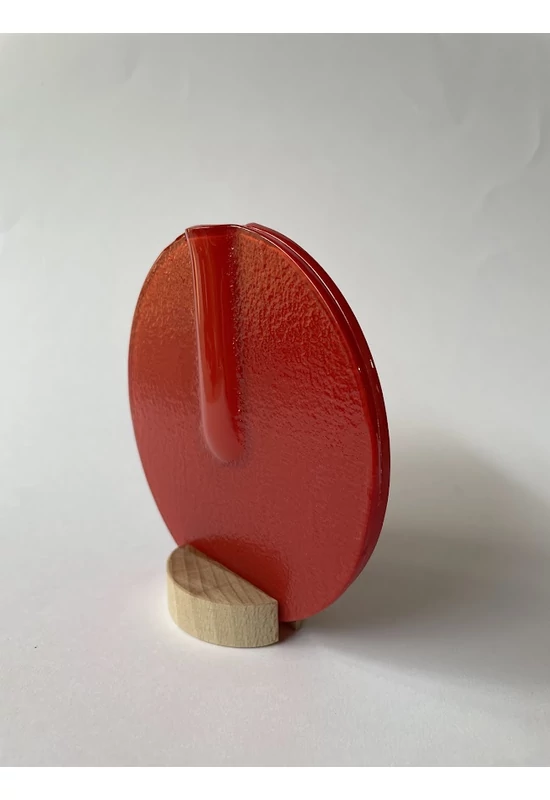 Kerek váza piros színben 13 cm
