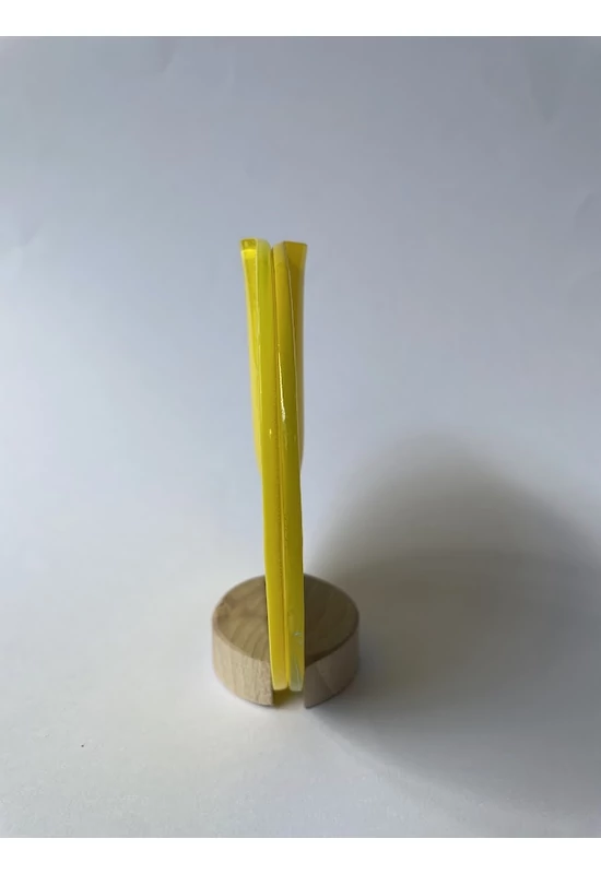 Kerek váza sárga színben 13 cm