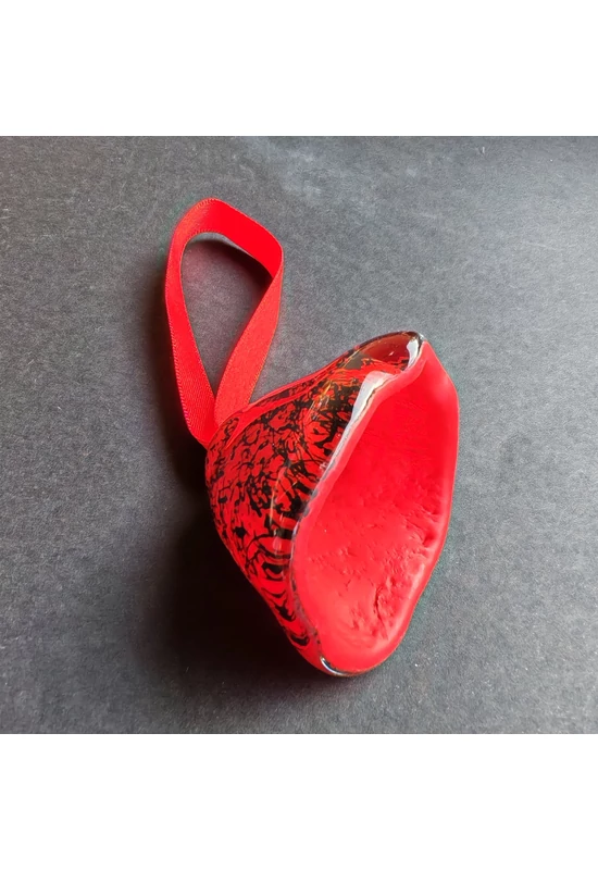 Nagy méretű piros-fekete üveg harang