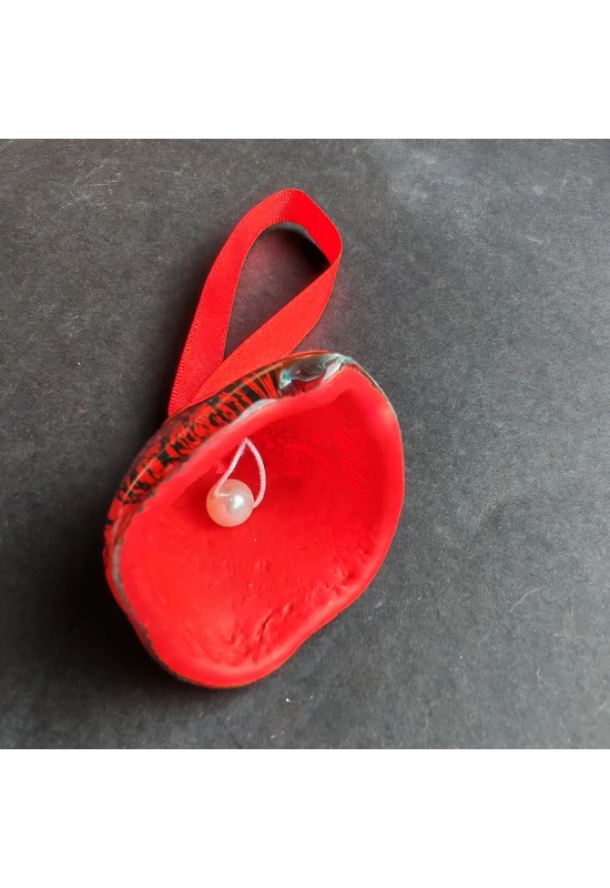 Nagy méretű piros-fekete üveg harang