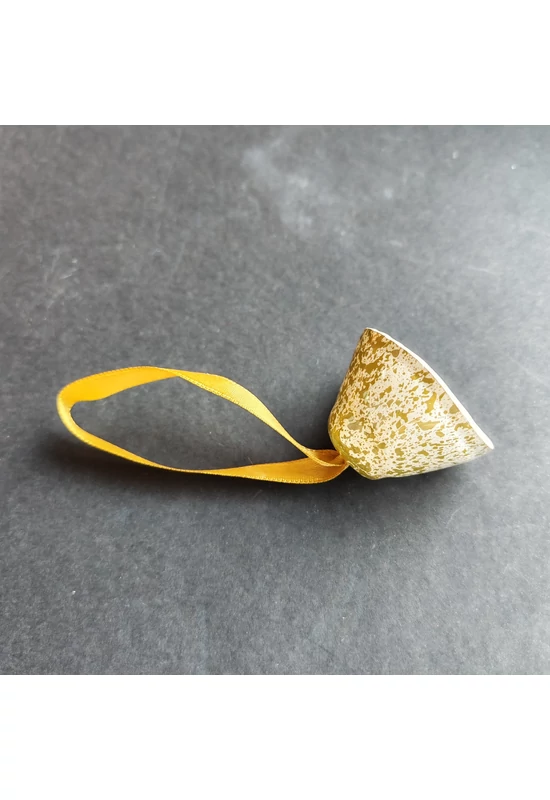 Nagy méretű üveg harang fehér-arany színben