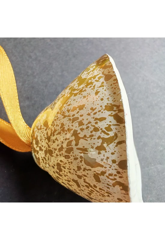 Nagy méretű üveg harang fehér-arany színben