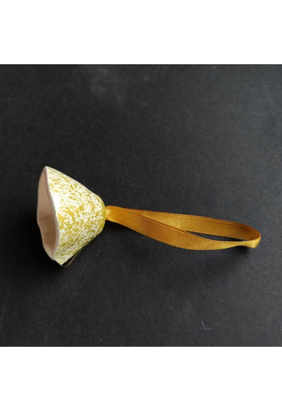 Nagy méretű üveg harang fehér-arany színben