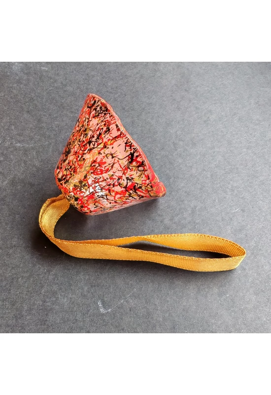 Big size glass bell on elegant ribbon hanger