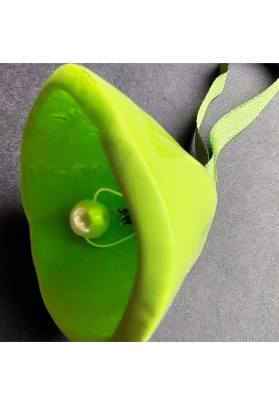 Nagy méretű üveg harang almazöld színben