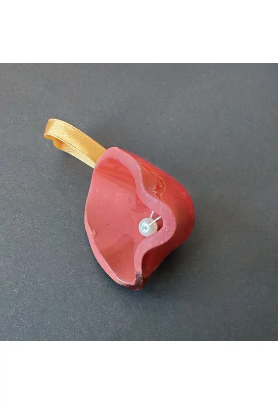 Big size glass bell on elegant ribbon hanger