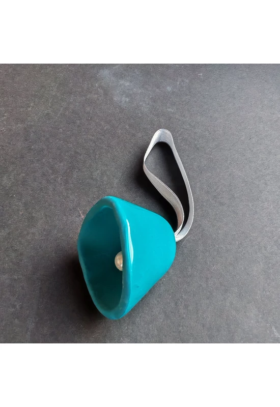 Nagy méretű üveg harang türkiz színben