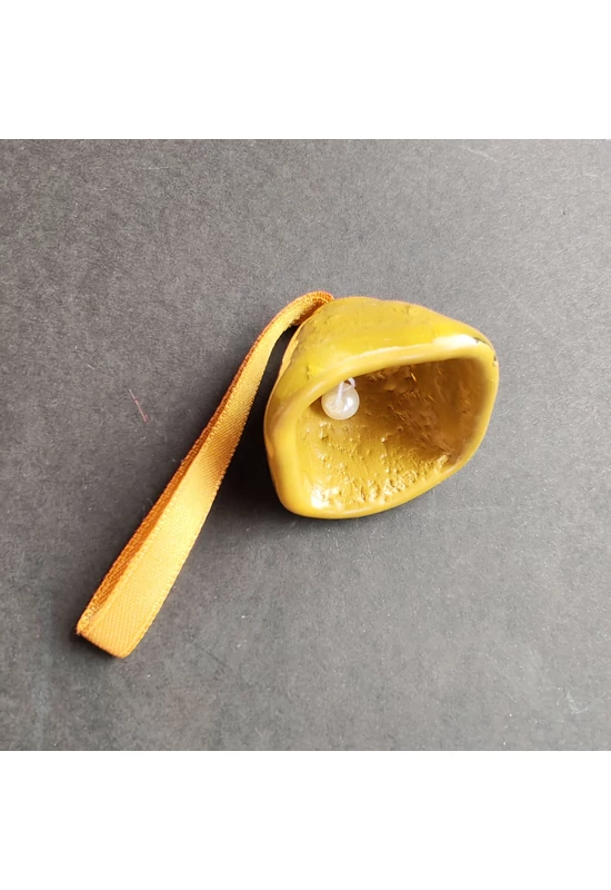 Big size glass bell on elegant ribbon hanger