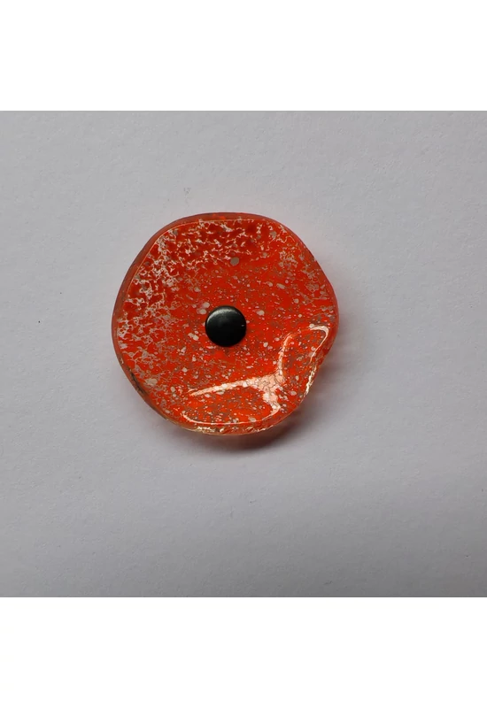 Kis méretű kerek üveg virág kültérre transzparens-narancs-fehér színben