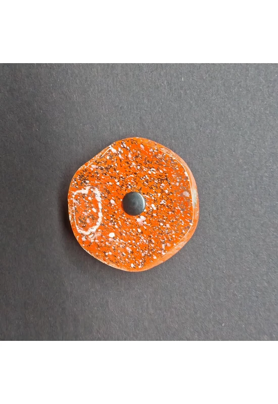 Kis méretű kerek üveg virág kültérre transzparens-narancs-fehér színben