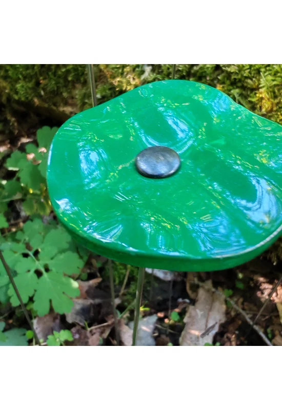 Kis méretű kerek üveg virág kültérre zöld színben