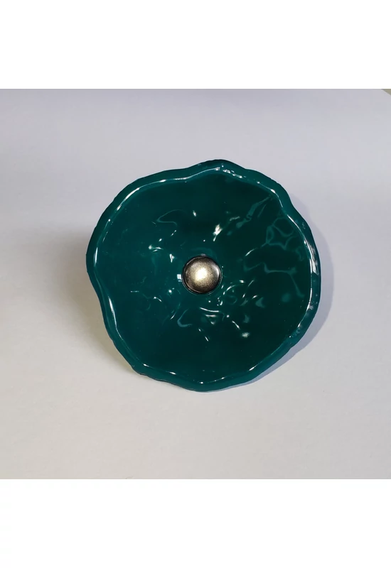 Közepes méretű üveg kála virág kültérre világos akvamarin színben 43 cm -es rozsdamentes acélszáron