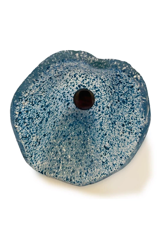 Transparent basic color calla flower with Turquoise-White dots, for outdoor use, on a 43 cm steel stem