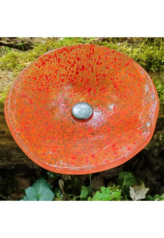 Közepes méretű üveg kála virág kültérre transzparens, narancssárga, piros színben