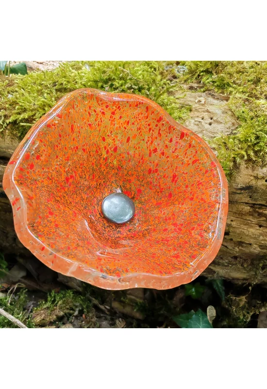 Közepes méretű üveg kála virág kültérre transzparens, narancssárga, piros színben