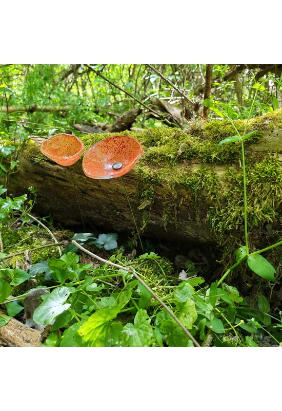 Közepes méretű üveg kála virág kültérre transzparens, narancssárga, piros színben