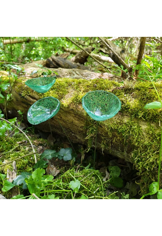 Közepes méretű üveg kála virág kültérre transzparens, zöld, fekete színben