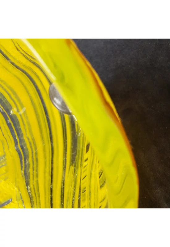 Közepes méretű üveg kála virág kültérre transzparens-sárga színben 43 cm -es rozsdamentes acélszáron