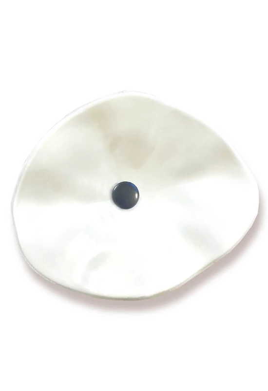 Fehér alapszínű ovális üvegvirág