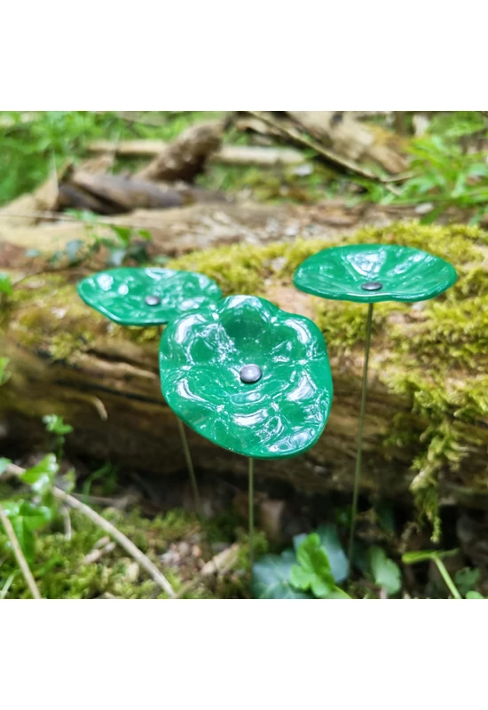 Zöld alapszínű ovális üvegvirág