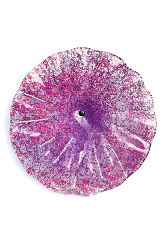 Nagy méretű üveg virág beltérre színben 50 cm -es rozsdamentes acélszáron