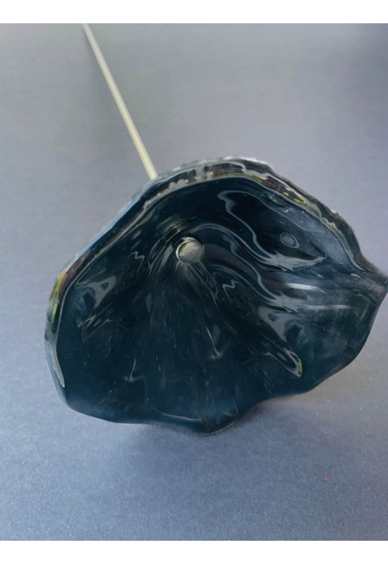üveg virág kültérre fekete színben 100 cm -es rozsdamentes acélszáron