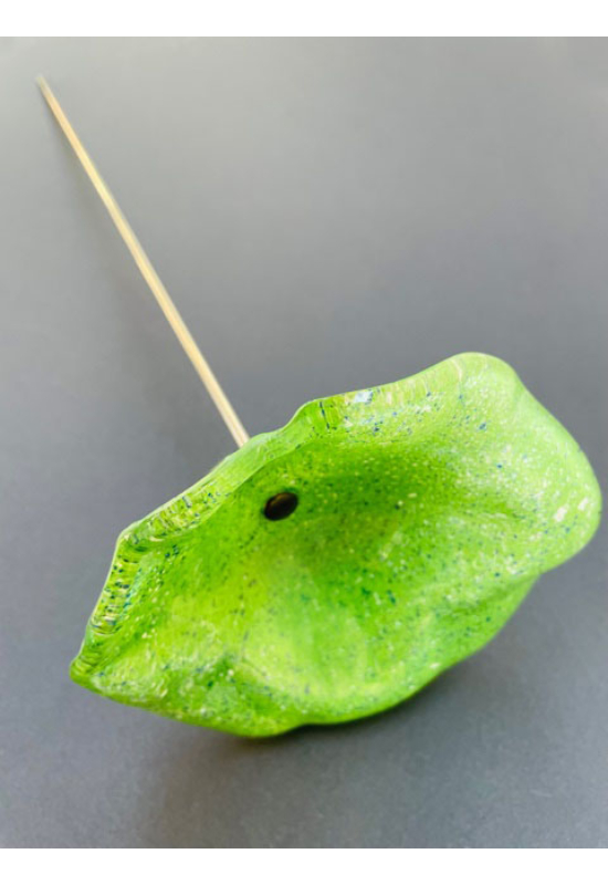 üveg virág kültérre zöld színben 100 cm -es rozsdamentes acélszáron