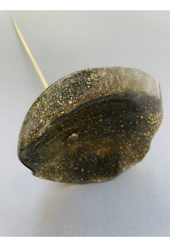 üveg virág kültérre fekete arany színben 50 cm -es rozsdamentes acélszáron