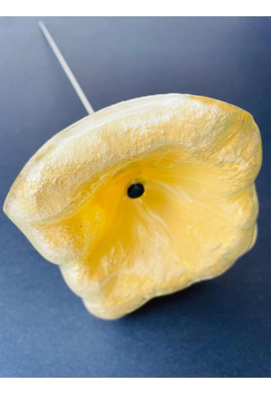 üveg virág kültérre arany színben 50 cm -es rozsdamentes acélszáron