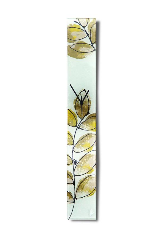Leaf arany-sárga falióra 10x70 cm