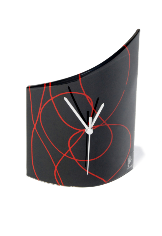 Geo fekete-piros asztali óra 21x26 cm