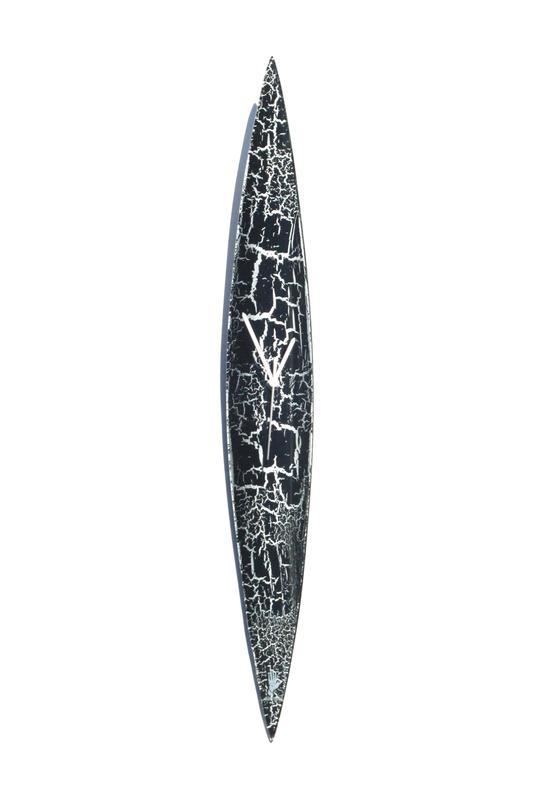 Crackled fekete falióra 10x74 cm