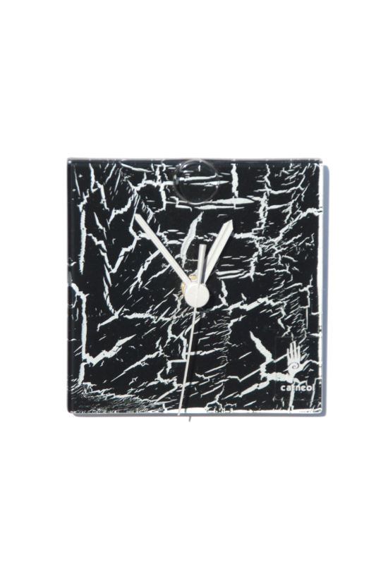 Crackled fekete falióra 13x13 cm