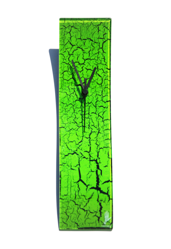 Crackled zöld falióra 10x41 cm