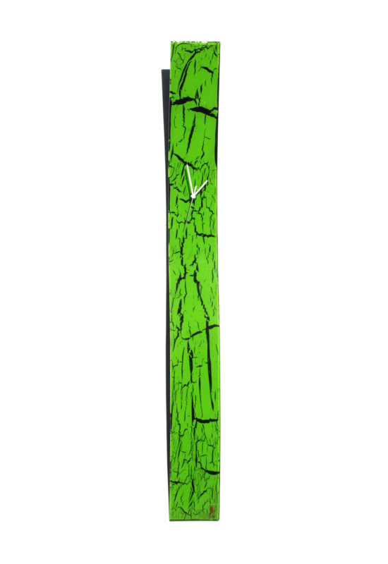 Crackled zöld falióra 12x115 cm
