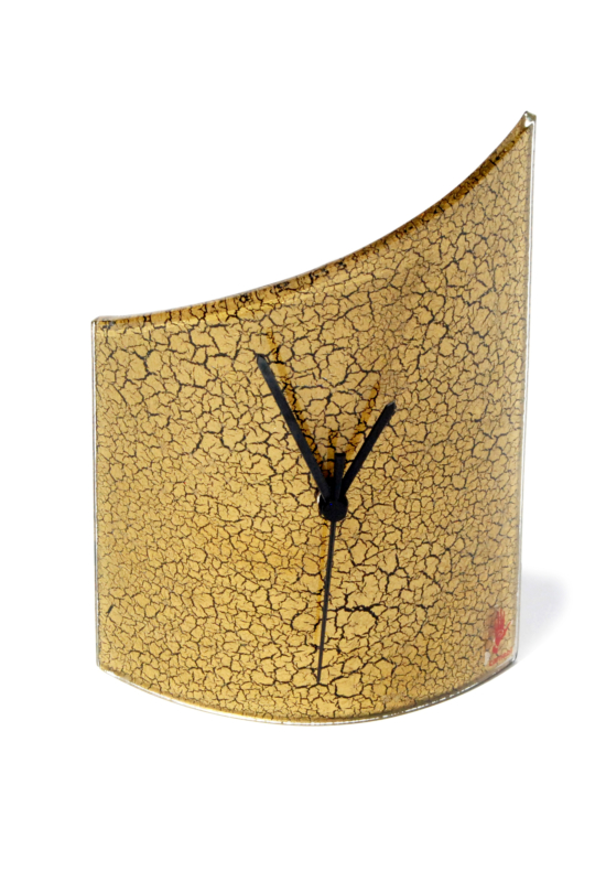 Crackled arany asztali óra 21x26 cm