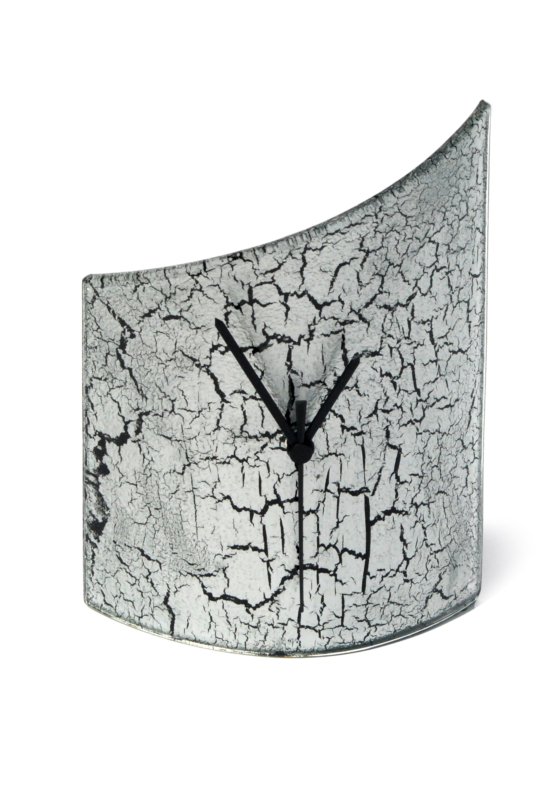 Crackled ezüst asztali óra 21x26 cm