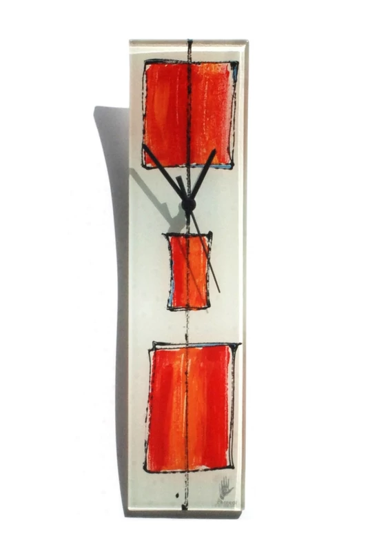 Cubie fehér-piros falióra 10x41 cm