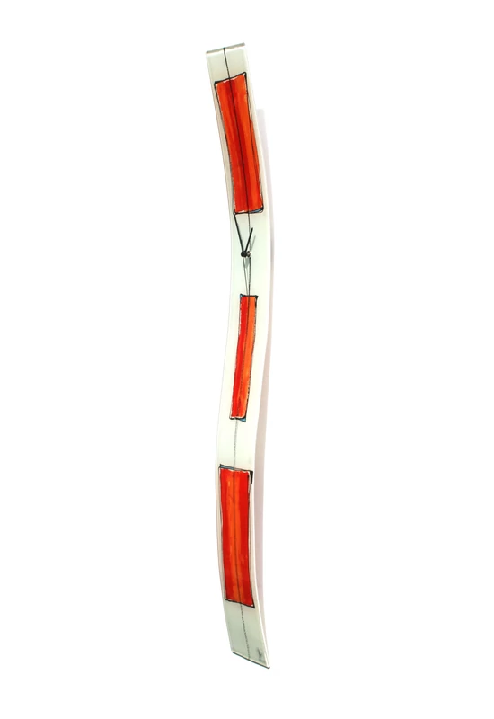 Cubie fehér-piros falióra 12x115 cm
