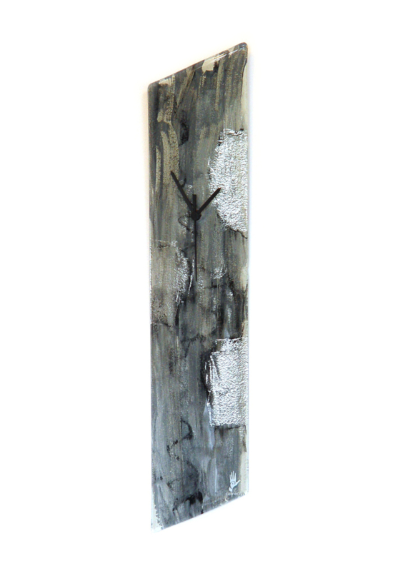 Amasonas szürke-ezüst falióra 10x74 cm