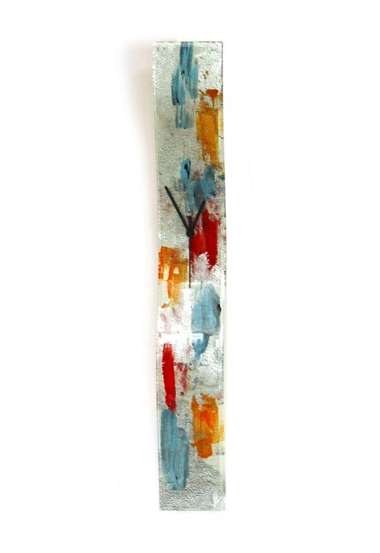 Amasonas ezüst-narancs  méretű falióra 6x41 cm