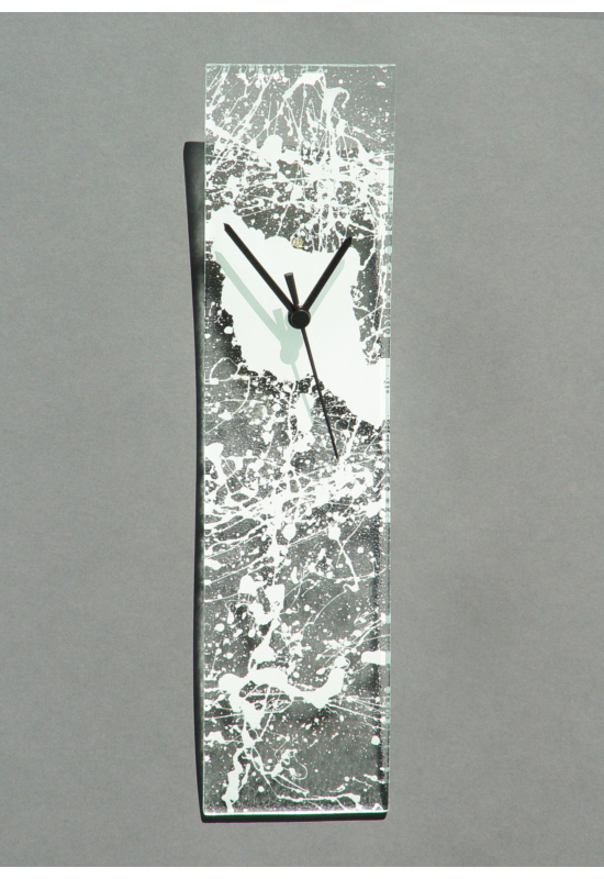 Natural transzparent-fehér falióra 10x41 cm