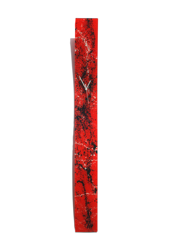 Splash piros-fehér falióra 12x115 cm