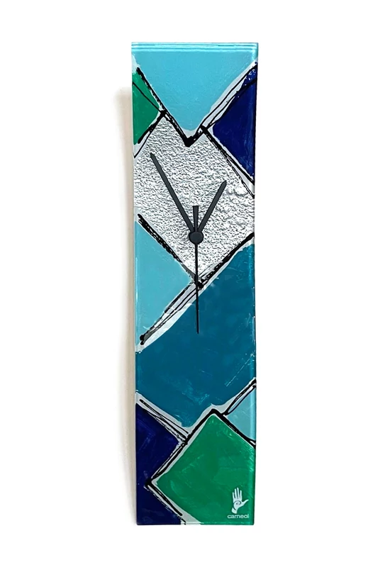 Patchwork Sötétkék-Ezüst Falióra 10x41 cm
