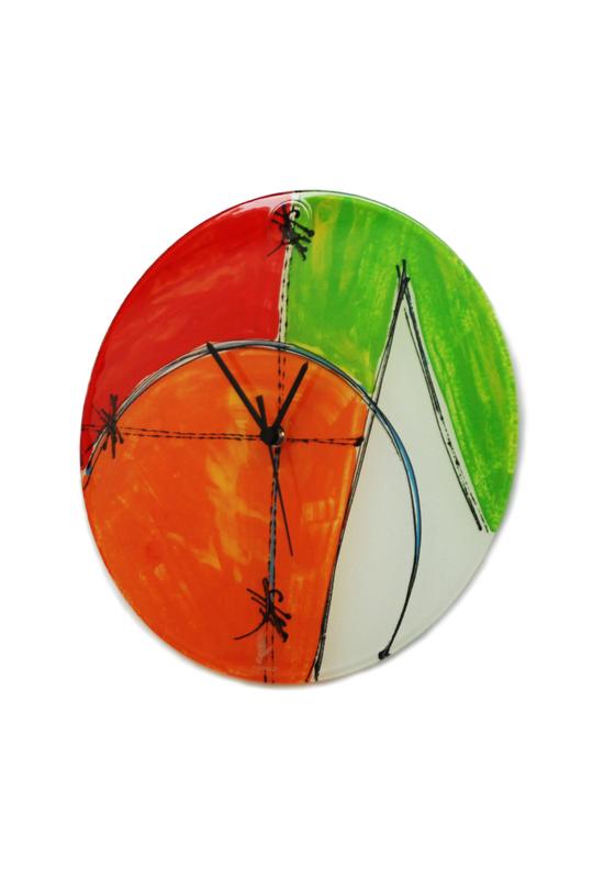 Geometry piros-zöld falióra 32 cm
