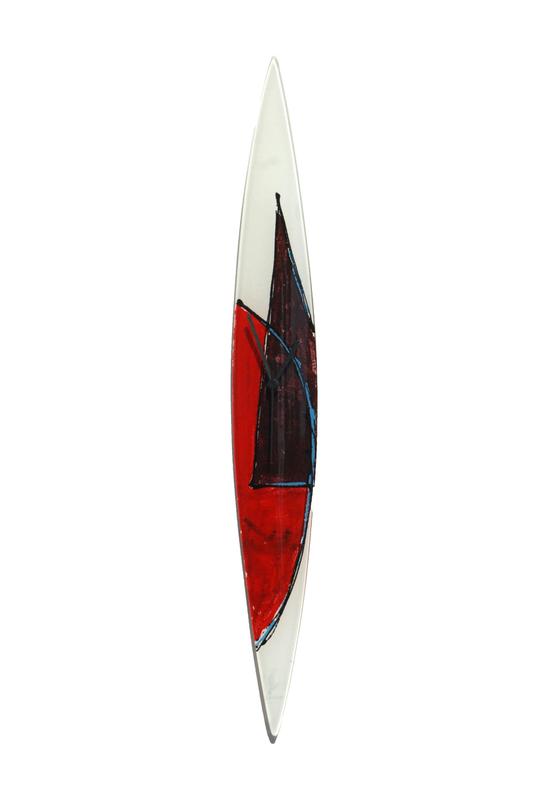 Geometry fehér-piros falióra 10x74 cm