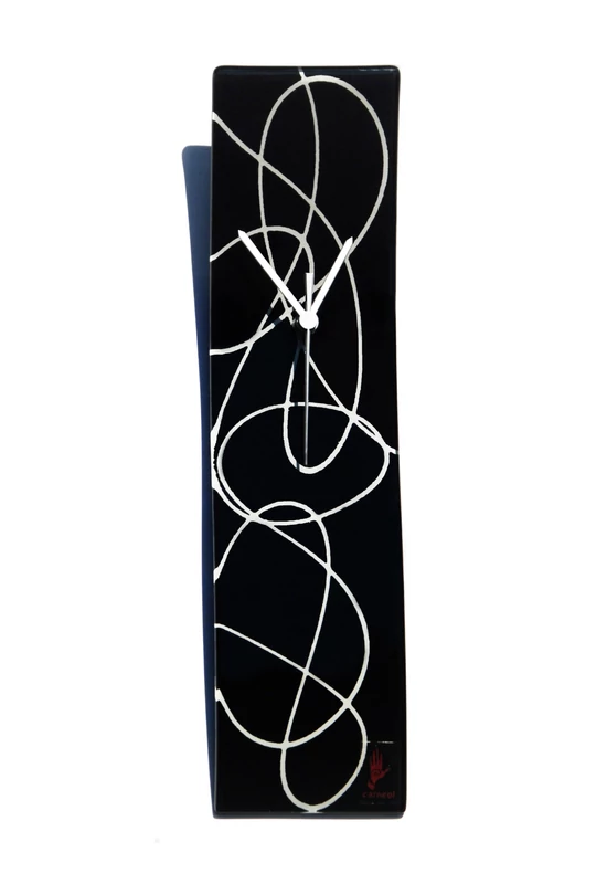 Geo fekete-fehér falióra 10x41 cm